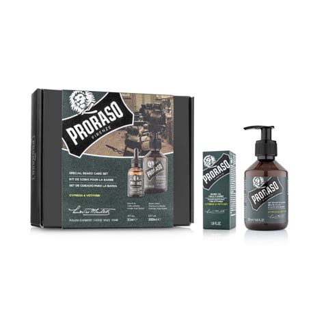 Proraso Duo Pack Shampoing Huile Barbe Cypress Vetyver