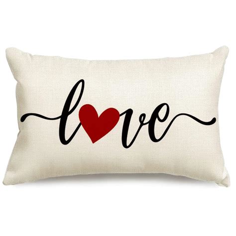 Amazon Rabusofa Valentines Day Decor Red Heart Pillow Covers X