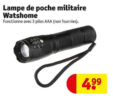 Promo Lampe De Poche Militaire Watshome Chez Kruidvat ICatalogue Fr