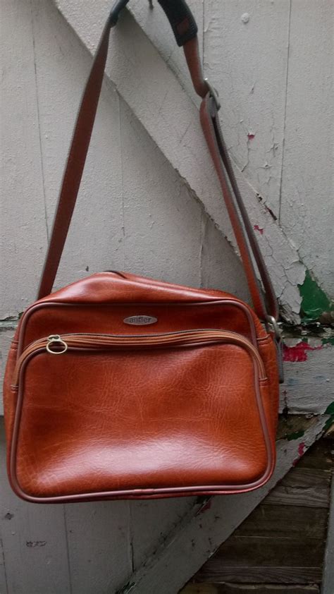 Vintage Antler Weekend Bag Brown Pu Leather Etsy Weekender Bag