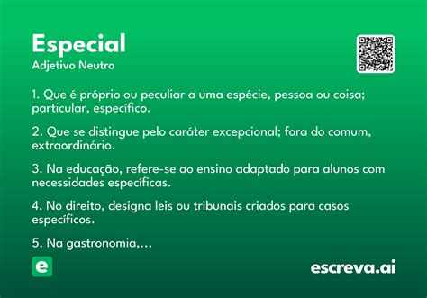 O Que Significa Especial - Especial - Significado e Sinônimo - escreva.ai