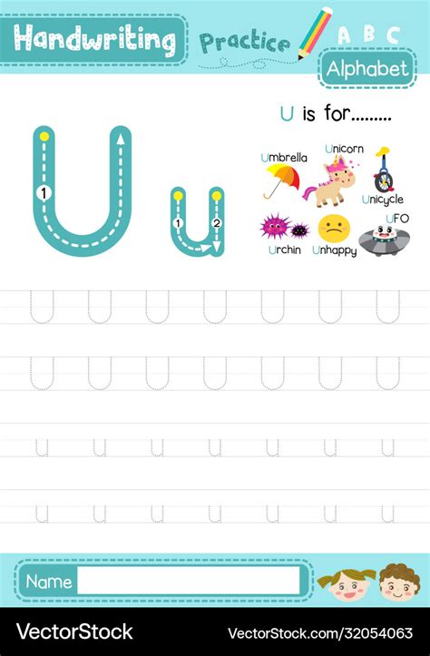 Uppercase Letter U Tracing Worksheet Doozy Moo Practice Capital