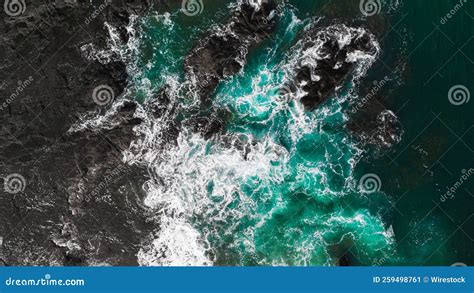 Closeup of Sea Foam Poster, Green Waves with a Long Exposure Effect ...