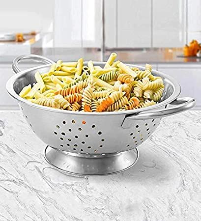 Thermoscape Steel Colander For Kitchen Fruit Vegetable Rice Washing