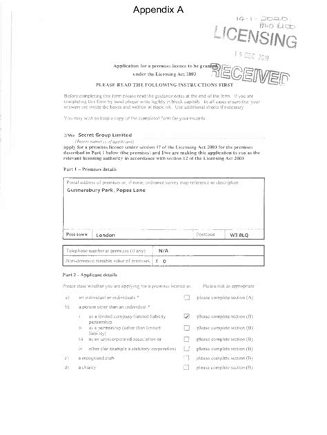 Fillable Online The New Bank Top Application For A Premise Licence Fax