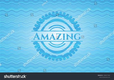 Amazing Water Wave Concept Badge Vector Royalty Free Stock Vector