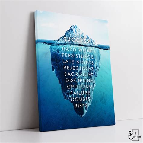 Motivational Canvas Art Success List Iceberg Quote Etsy Uk