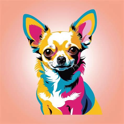 El Colorido Perro Chihuahua En Estilo Pop Art Vector Premium Generado