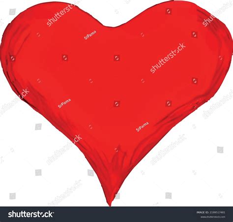 Romantic Red Heart White Background Vector Stock Vector Royalty Free