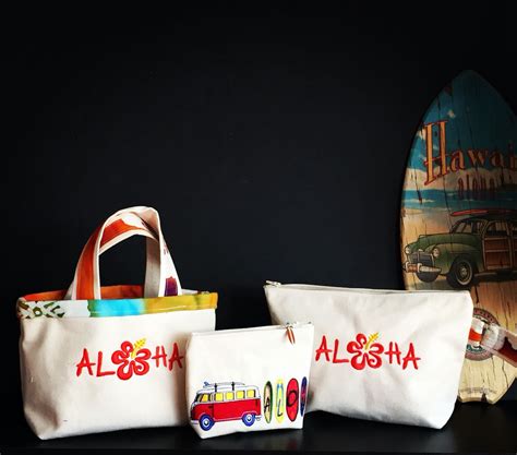 Hawaiian Style Canvas Tote Bags Made In Hawaii By Bokie Dae Hawaii