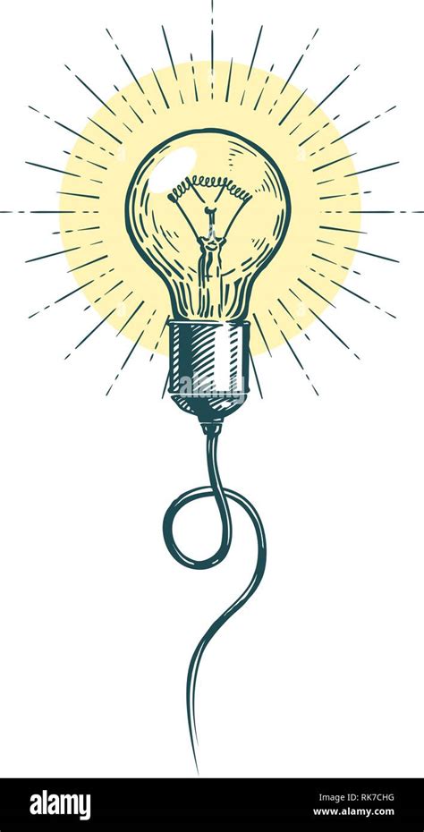 Light bulb idea. Innovation, brainstorm concept. Sketch vector ...