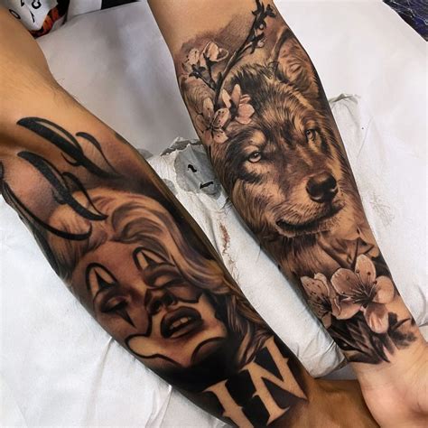 Tattoo Mulher Com Lobo - Mulher e Lobo - Tattoo | Tatuagens