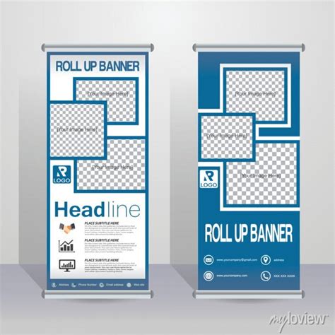 Roll Up Brochure Banner Design Vector Illustration Posters For The Wall