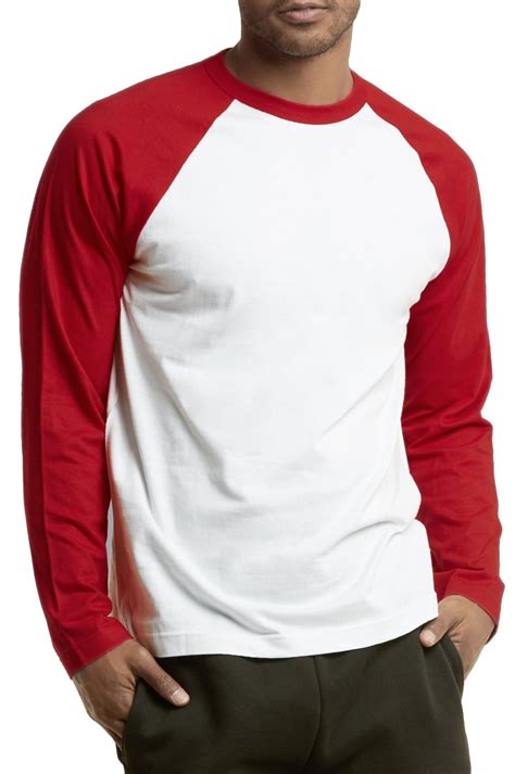 Blended - Men's Long Sleeve Baseball T-Shirt Jersey Raglan Two-Tone ...