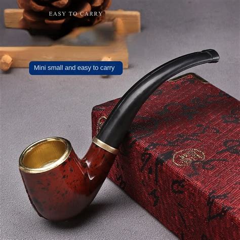 Portátil Resina Bent Tobacco Pipe filtro de cigarro Herb Grinder