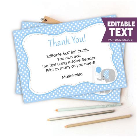 Thank You Card Baby Shower Sample