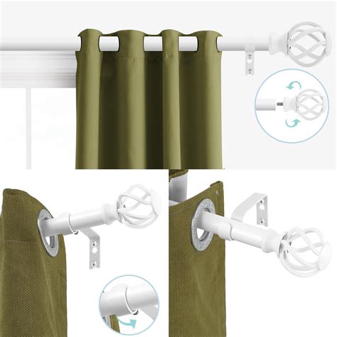 Voiiy Curtain Rods For Windows To Inch Feet Diameter