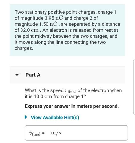 Solved Two Stationary Positive Point Charges Charge Of Chegg