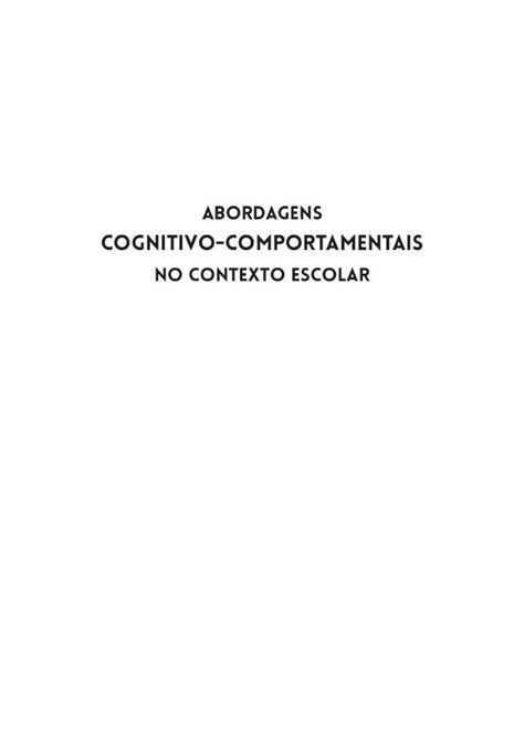 Pdf Abordagens Pdf Fileforma O Em Terapia Cognitivo