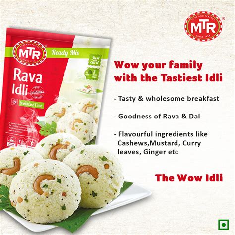 Rava Idli Mix Mtr Foods Soft And Fluffy Idlis