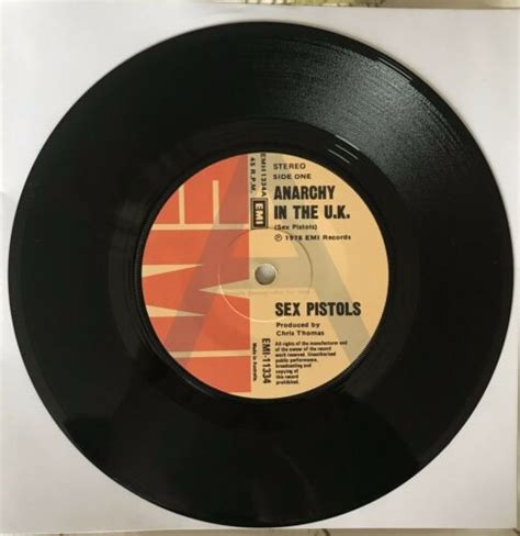 Sex Pistols Anarchy In The Uk Rare Australian Promo Vinyl Single