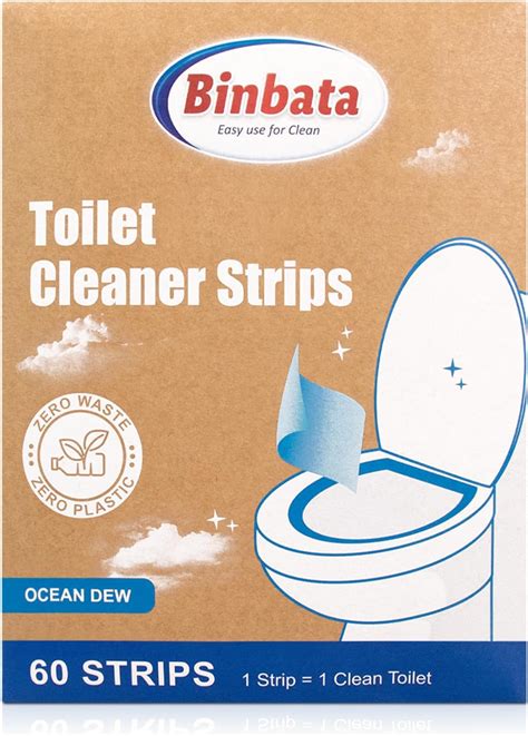 Eco Friendly Toilet Cleaner Sheets Binbata 60 Strips Disposable Quick Foaming Toilet Cleaner