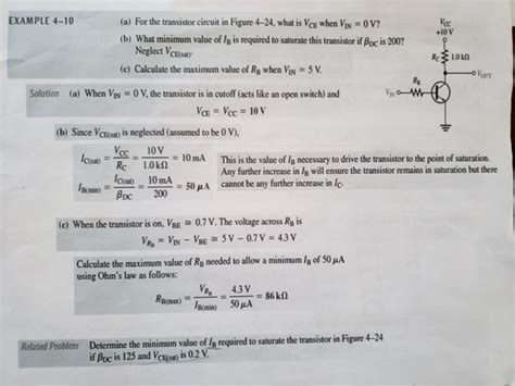 Solved Example 4 10 A For The Transistor Circuit In Figure