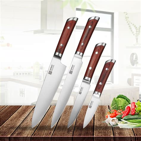 KEEMAKE 4PCS Kitchen Knives Set German 1 4116 Steel Chef Slicing