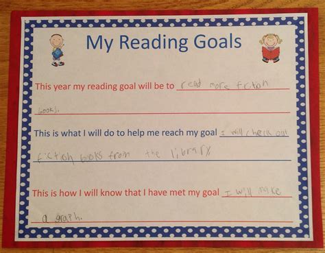 Reading Goal Worksheet