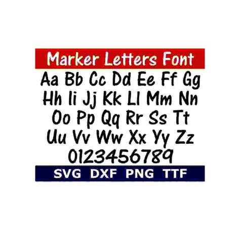 Marker Font SVG TTF, Marker Letters Alphabet, School Font, - Inspire Uplift