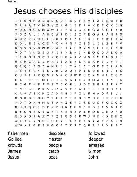 Jesus Chooses His Disciples Word Search Wordmint