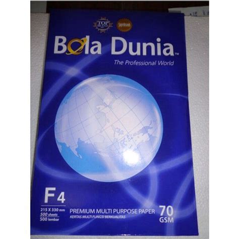 Kertas Hvs F4 70 Gram Bola Dunia