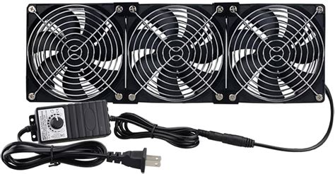 Gdstime Big Airflow 3 120mm Fans Dc 12v Powered Fan With Ac 110v 240v Speed Control Cabinet