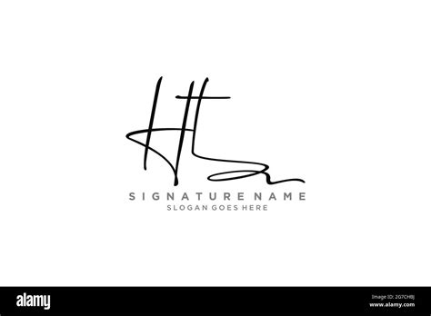 HT Carta Firma Logotipo Plantilla Diseño elegante logo Firma Símbolo