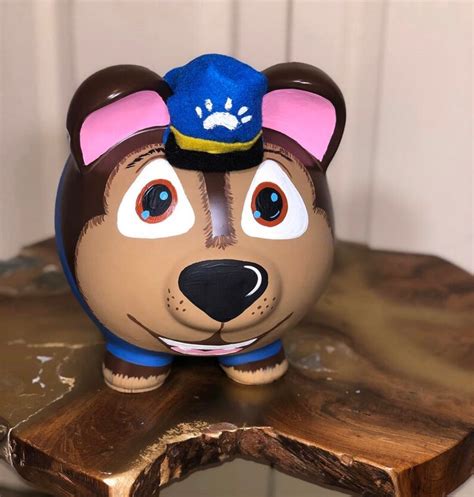 Hand Painted Piggy Bank Paw Patrol Etsy