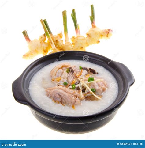 Claypot Traditional Chinese Pork Porridge Rice Royalty Free Stock Image