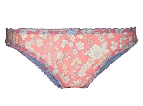 Pretty Feminine Pink Floral Ruffle Bikini Panties Frilly Knickers XL 16 EBay