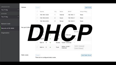 How To Configure A Dhcp Server In Cisco Meraki Security Appliance Mx