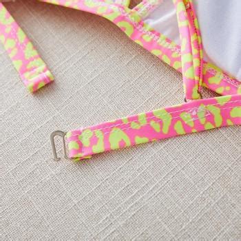 Wholesale Sexy Coconut Tree Printing Padded Backless Sling Bikini Set BA Girlmerry