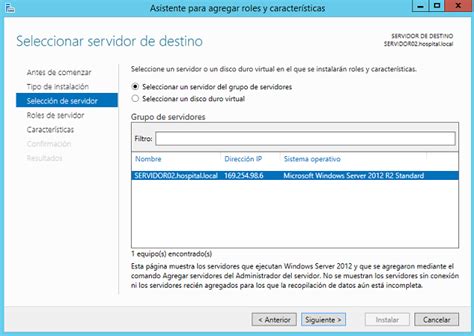 Asistente Para Agregar Roles Y Caracter Sticas Seleccionar Servidor