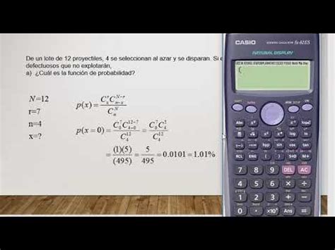 Probabilidad Hipergeométrica uso de calculadora YouTube