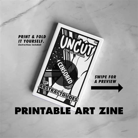 Uncut Zine A Mini Gay Art Collection Single Page Zine Nude Illustration Artbook Printable