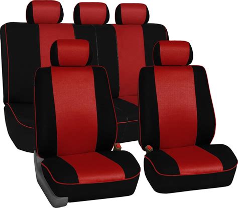 Tlh Automotive Car Seat Covers Edgy Piping Beige Seat Covers Full Set Red Seat