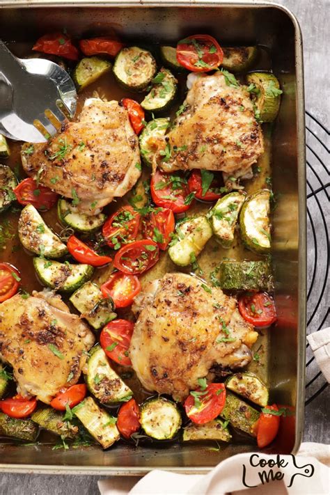 Sheet Pan Chicken With Zucchini And Tomatoes Recipe Cook Me