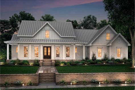 Transitional Modern Farmhouse Plan With Porch 3 Bed 25 Bath