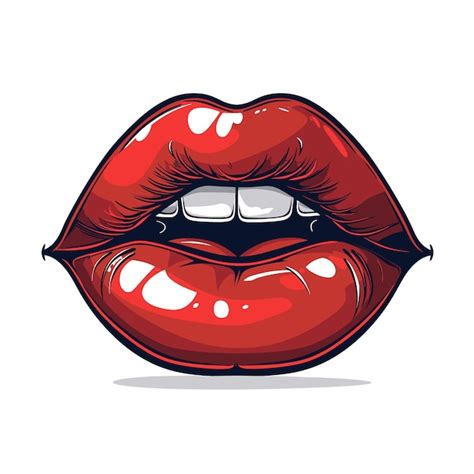 Premium Photo Sexy Red Lips Vector Illustration Isolated On White