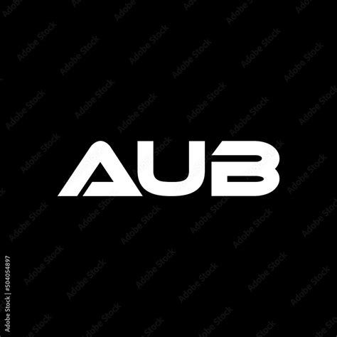 Aub Letter Logo Design With Black Background In Illustrator Vector