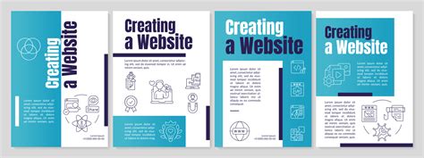 Building Professional Website Turquoise Brochure Template Visualization Leaflet Design With