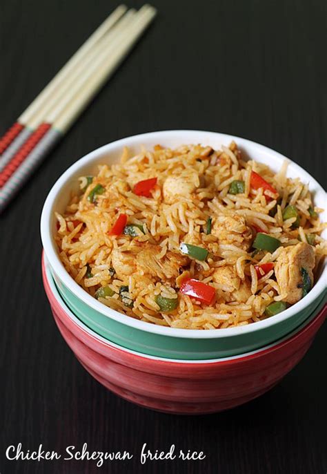 Schezwan Chicken Fried Rice Recipe Spicy Chicken Fried Rice