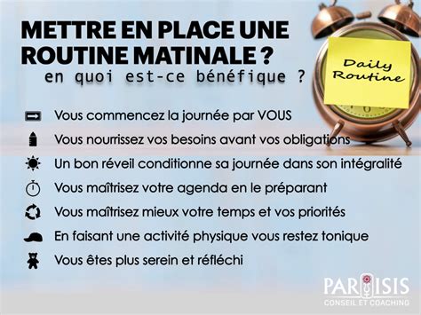 Pourquoi Mettre En Place Une Routine Matinale Parisis